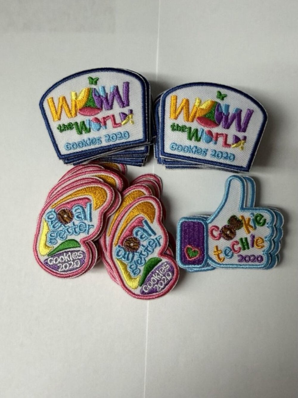 LOT 52 BSA / Girl Scouts Patches 2020 Cookie Techie Wow The World Go Getter